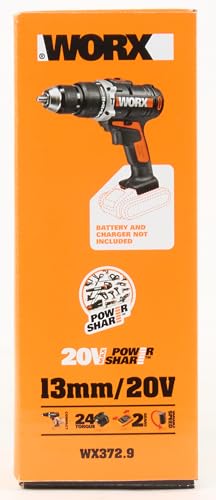 Worx WX372.9 Trapano Avvitatore con Percussione a Batteria 20V, 13 mm