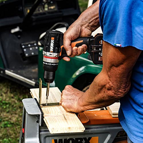 Worx WX352 Trapano avvitatore con percussione brushless 60nm-20V con 2.0 batterie da 2.0Ah