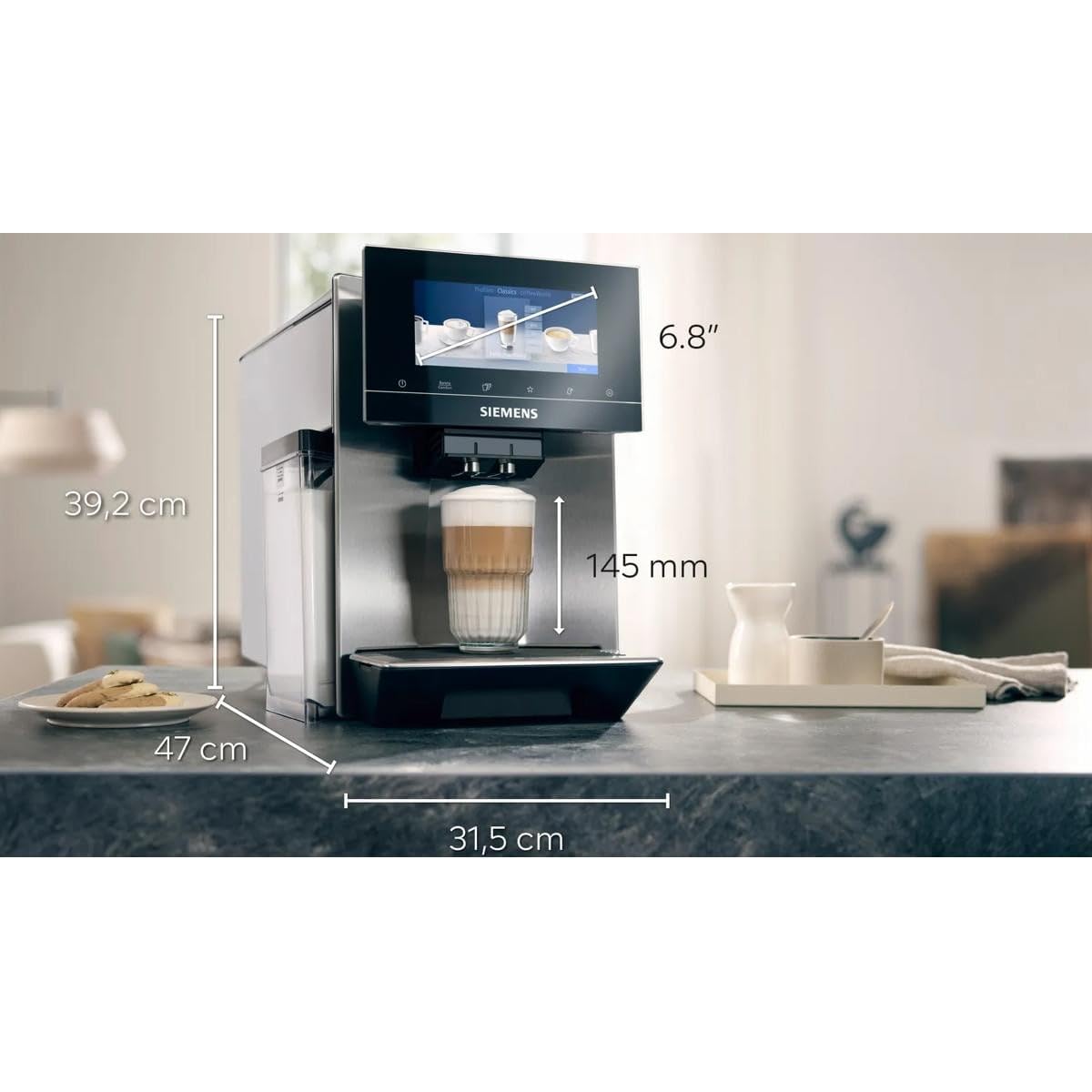 Siemens Macchina da caffè EQ900, contenitore 1 fagioli, HomeConnect, display Full Touch , TQ903D03