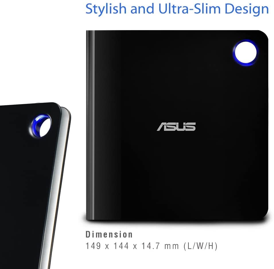Asus SBW-06D5H-U Lettore e Masterizzatore Portatile USB Type-C e Type-A, Blu-Ray, DVD, CD,