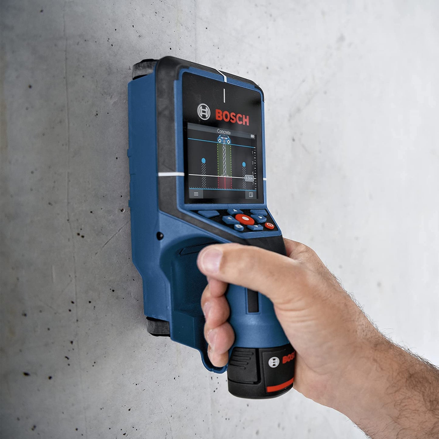 Bosch Professional 12V System Wall Scanner D-tect 200 C,senza batteria e caricabatteria, rilevamento cavi non/sotto tensione, metallo, tubi di plastica, montanti in legno e cavità, cavo USB-C, L-BOXX