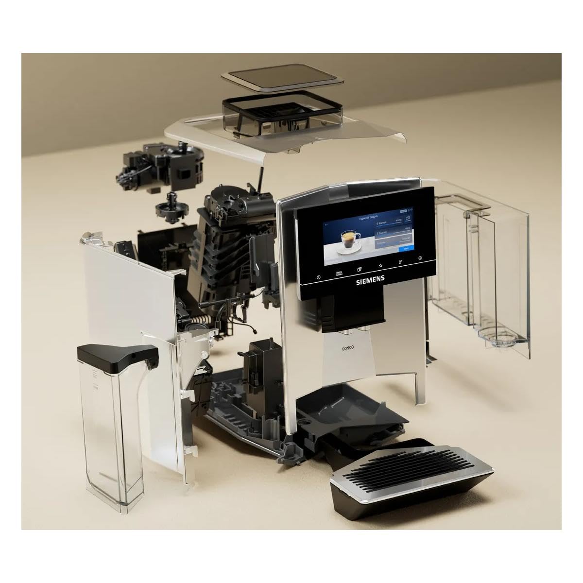Siemens Macchina da caffè EQ900, contenitore 1 fagioli, HomeConnect, display Full Touch , TQ903D03