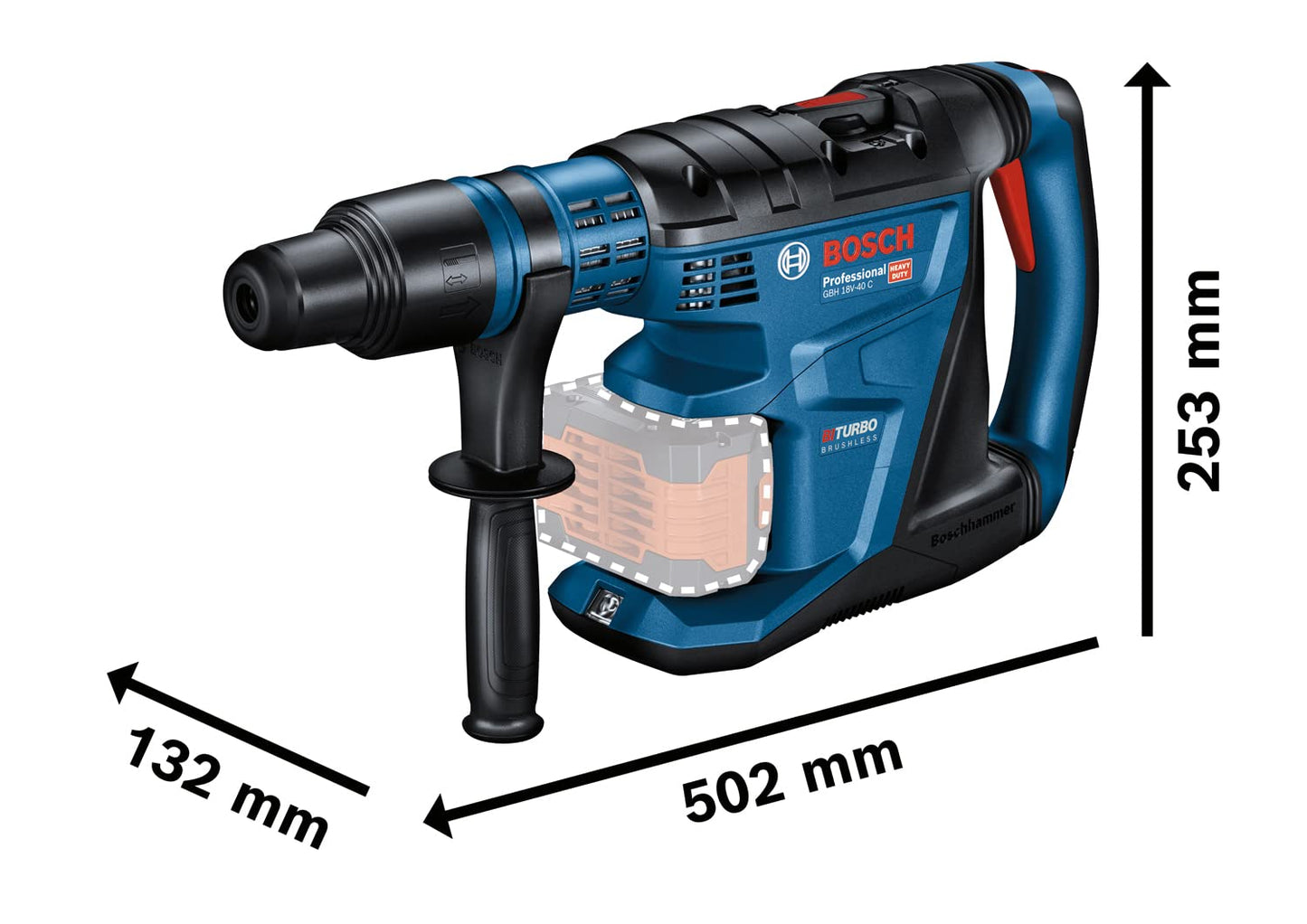 Bosch Professional BITURBO Martello Perforatore a Batteria GBH 18V-40 C