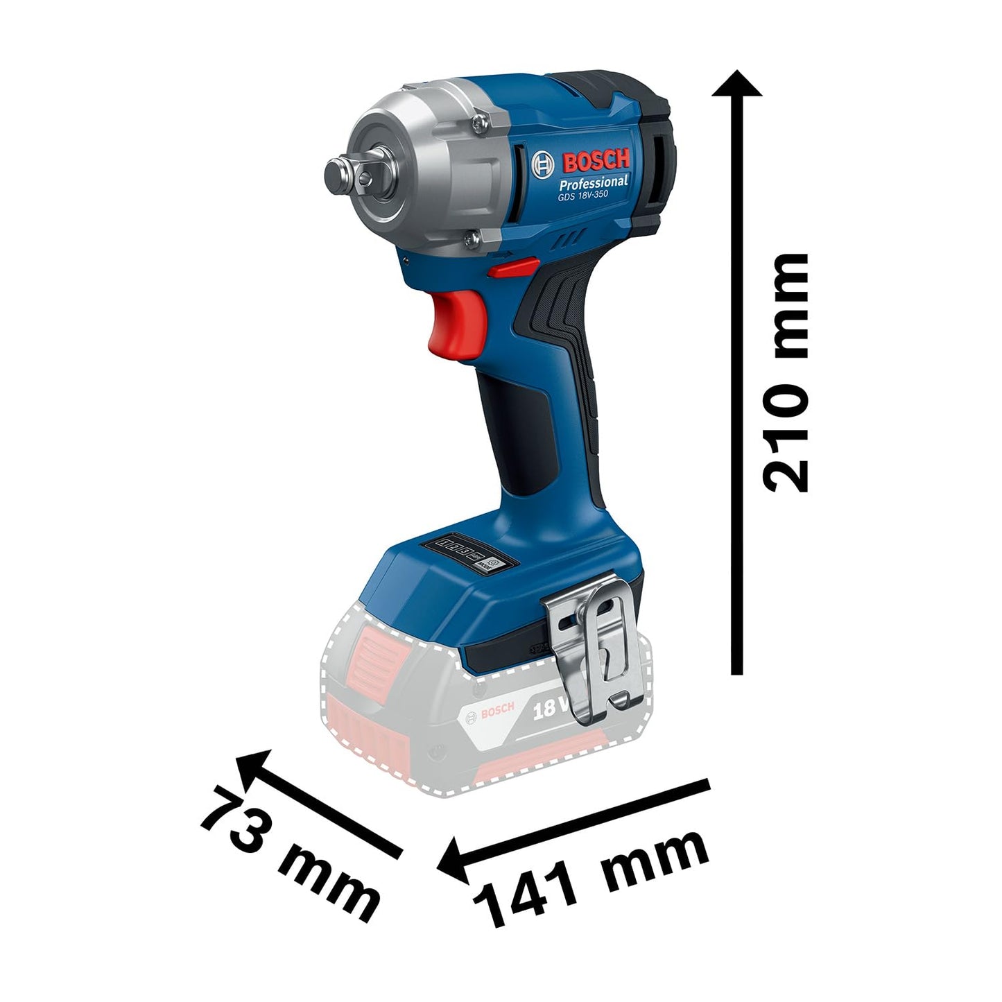 Bosch Professional 18V System Avvitatore a massa battente a batteria GDS 18V-350
