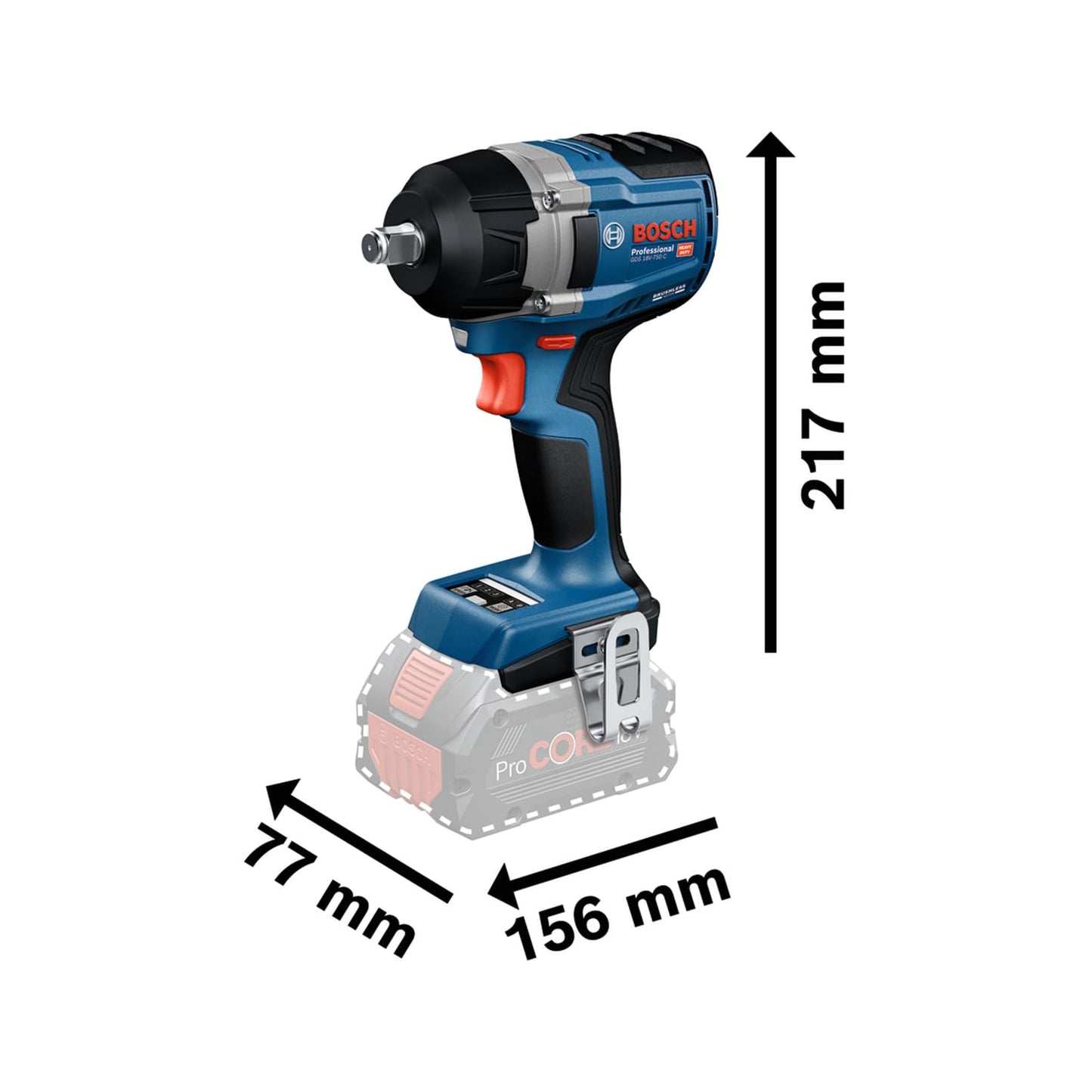 Bosch Professional 18V System Avvitatore a massa battente GDS 18V-750 C