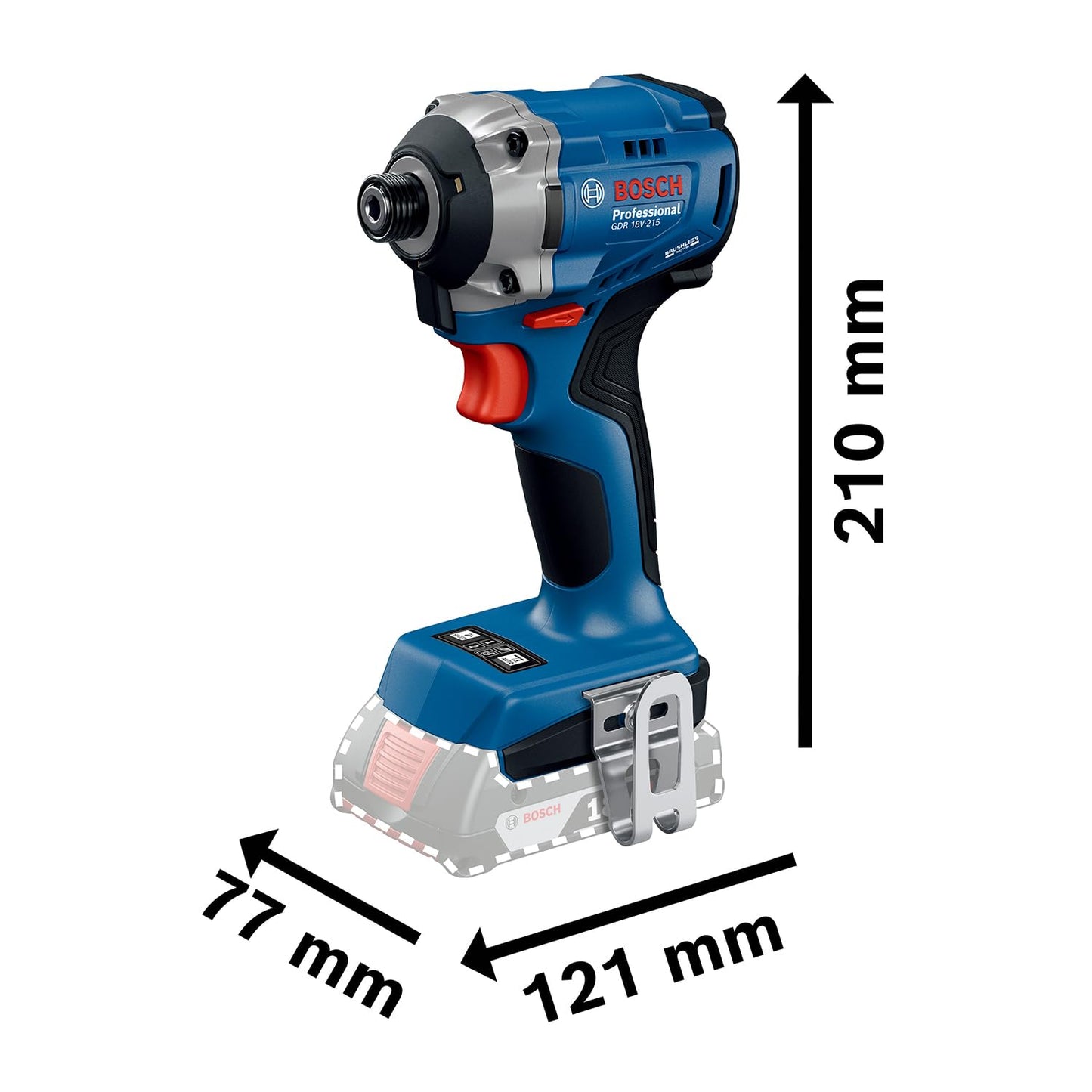 Bosch Professional 18V System Avvitatore con percussione a batteria GDR 18V-215 (incl. 2x GBA 18V 4.0Ah, caricabatteria