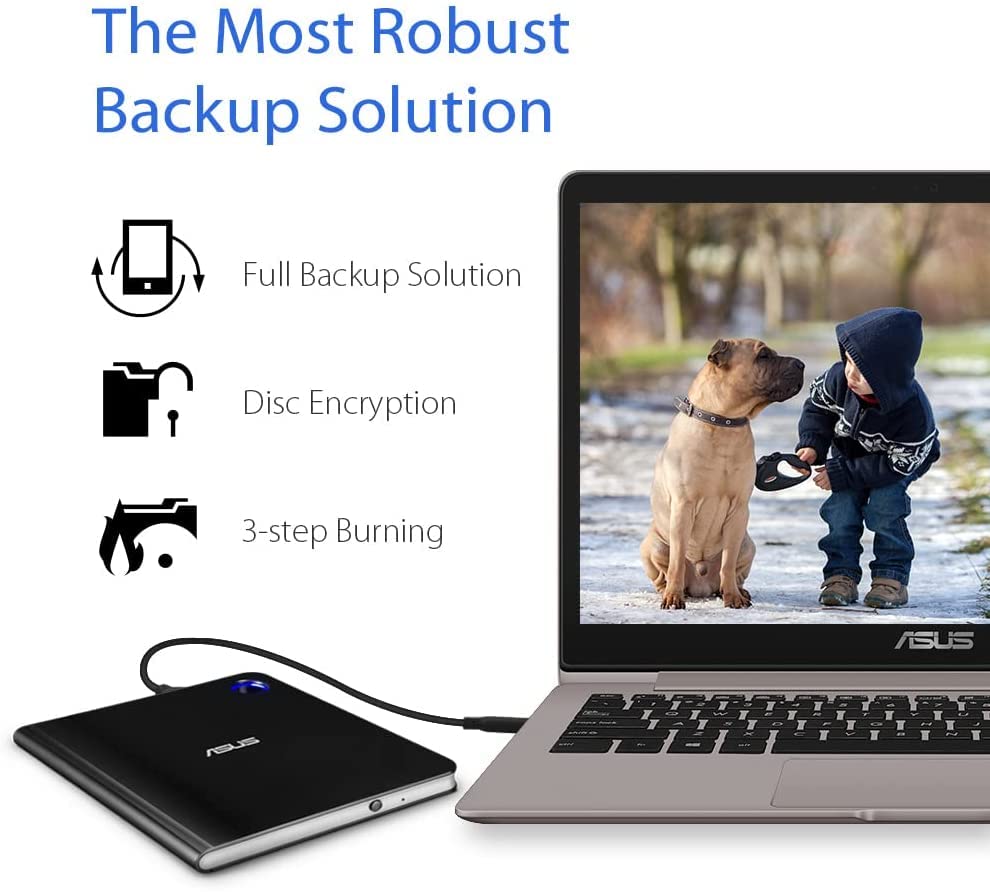 Asus SBW-06D5H-U Lettore e Masterizzatore Portatile USB Type-C e Type-A, Blu-Ray, DVD, CD,