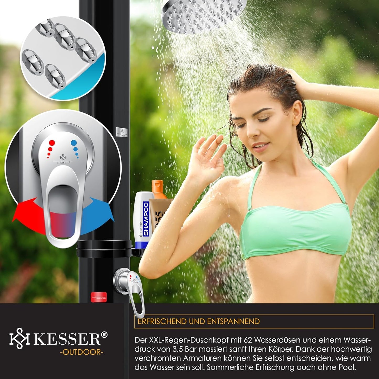 KESSER 35 Litri Doccia Solare da Giardino Doccia per Piscina e Campeggio