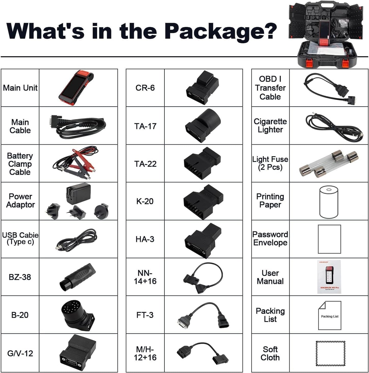 KINGBOLEN K6 PRO OBD2 Auto Diagnostica, Diagnostica Auto Professionale con Codifica ECU