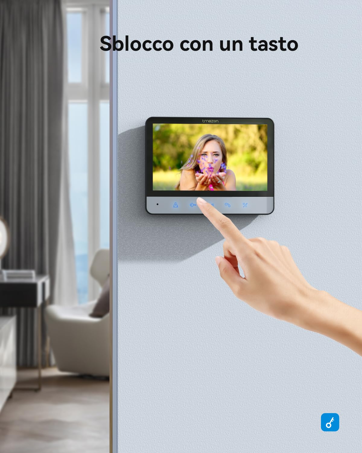 TMEZON Videocitofono a 4 fili, con fotocamera, 2 monitor da 7" con campanello cablato, versione notturna, vista dal vivo e conversazione, sblocco tramite monitor, per 1 famiglia