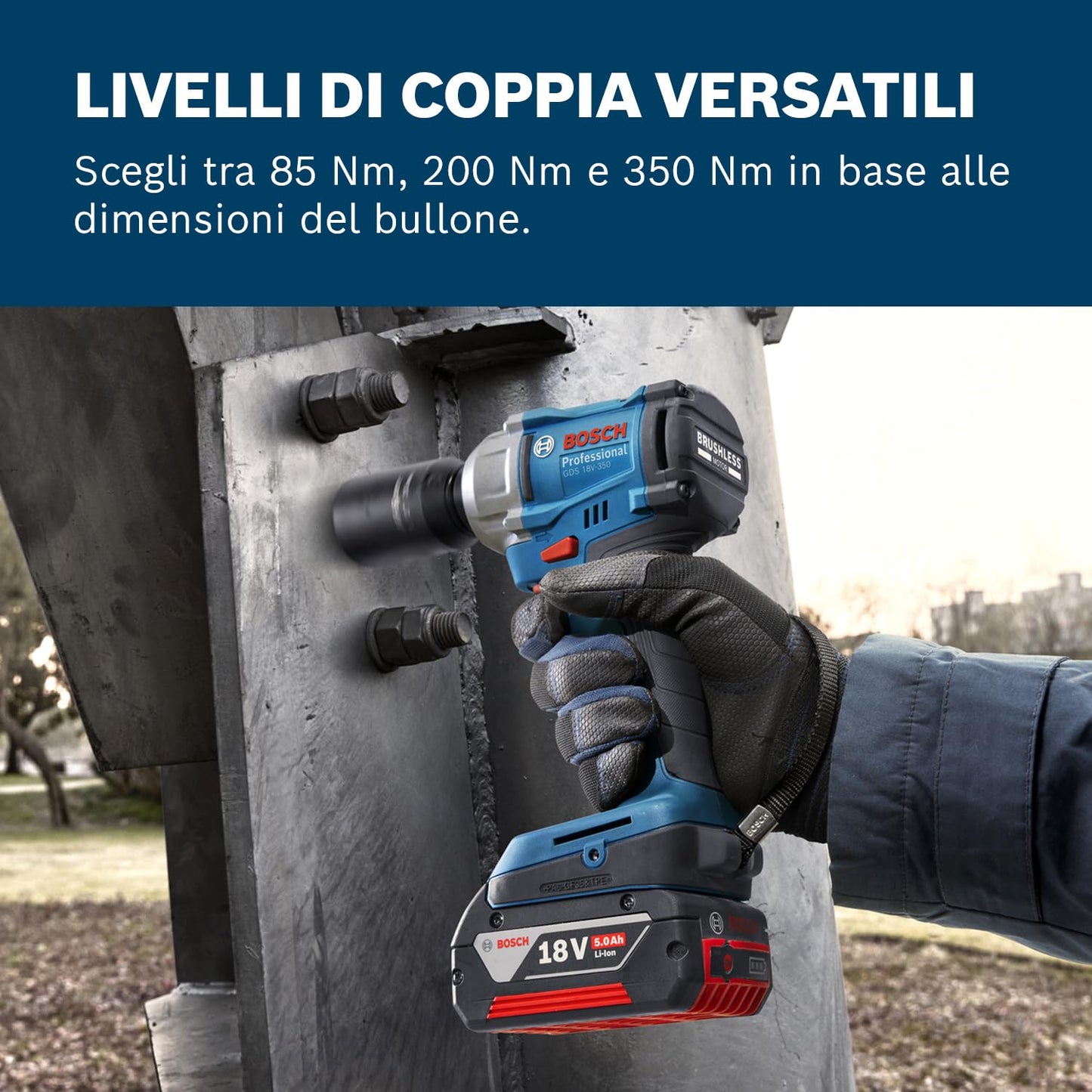 Bosch Professional 18V System Avvitatore a massa battente a batteria GDS 18V-350