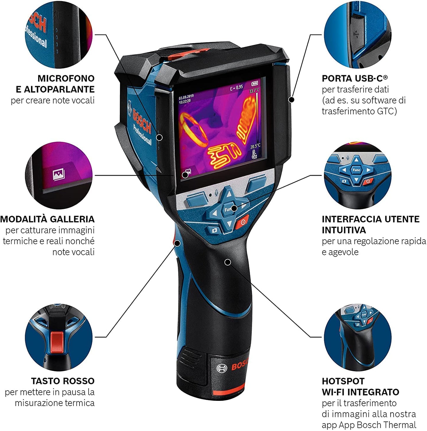 Bosch Professional Termocamera con sistema 12 V GTC 600 C