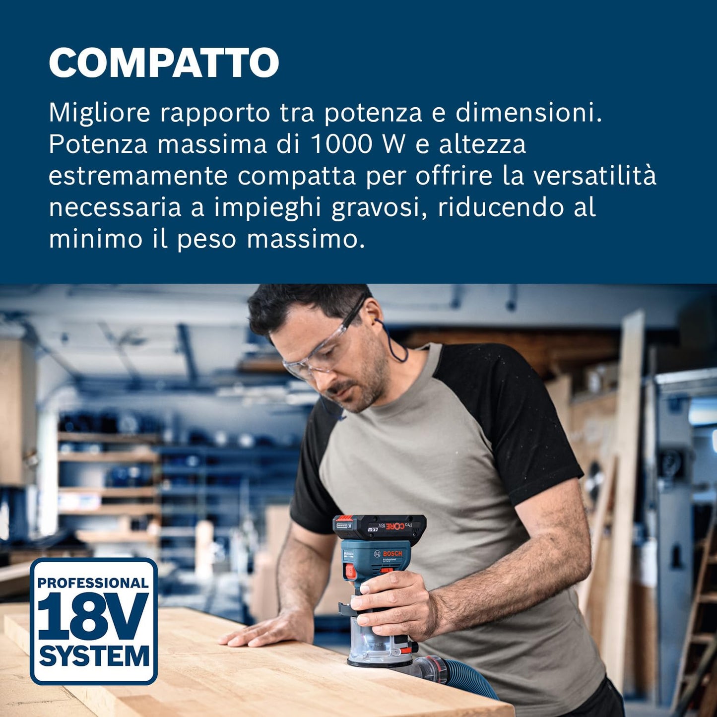 Bosch Professional 18V System Rifilatore a batteria GKF 18V-8