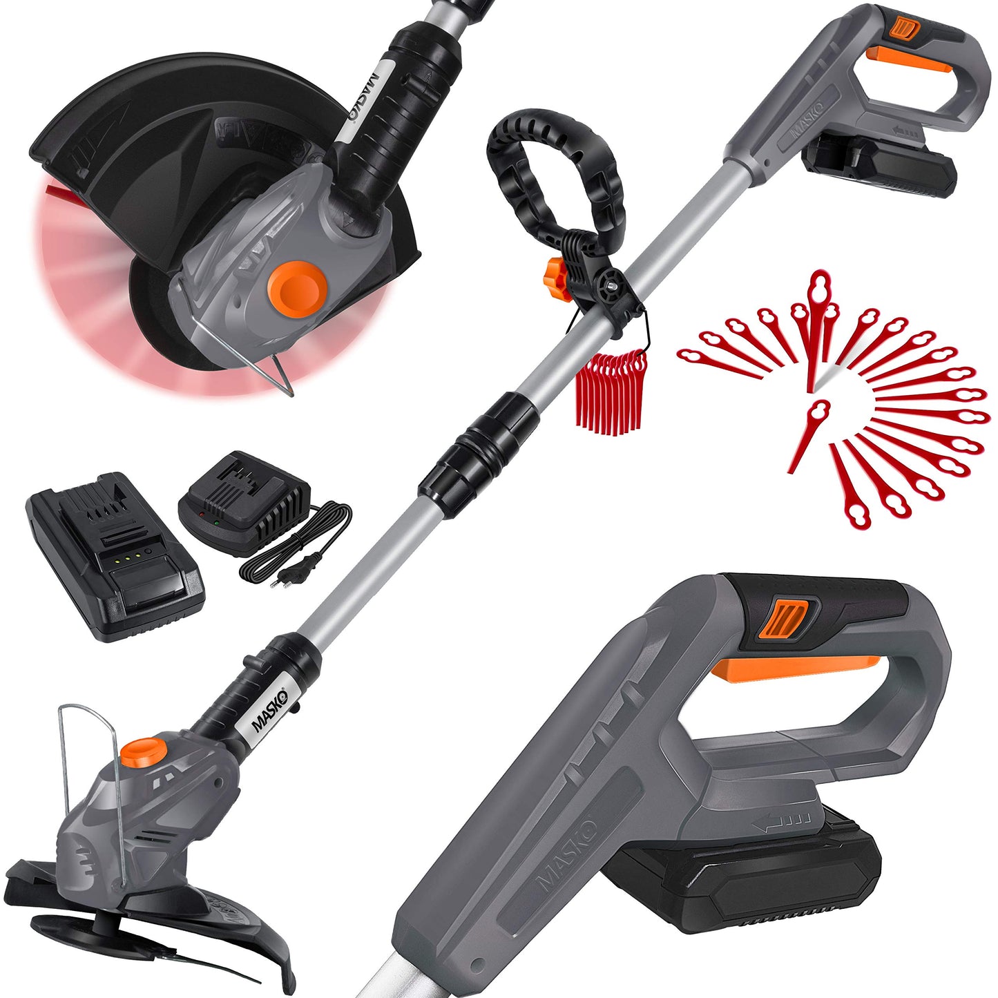 Masko Tagliaerba a Batteria 2,0 Ah tagliabordi - decespugliatore