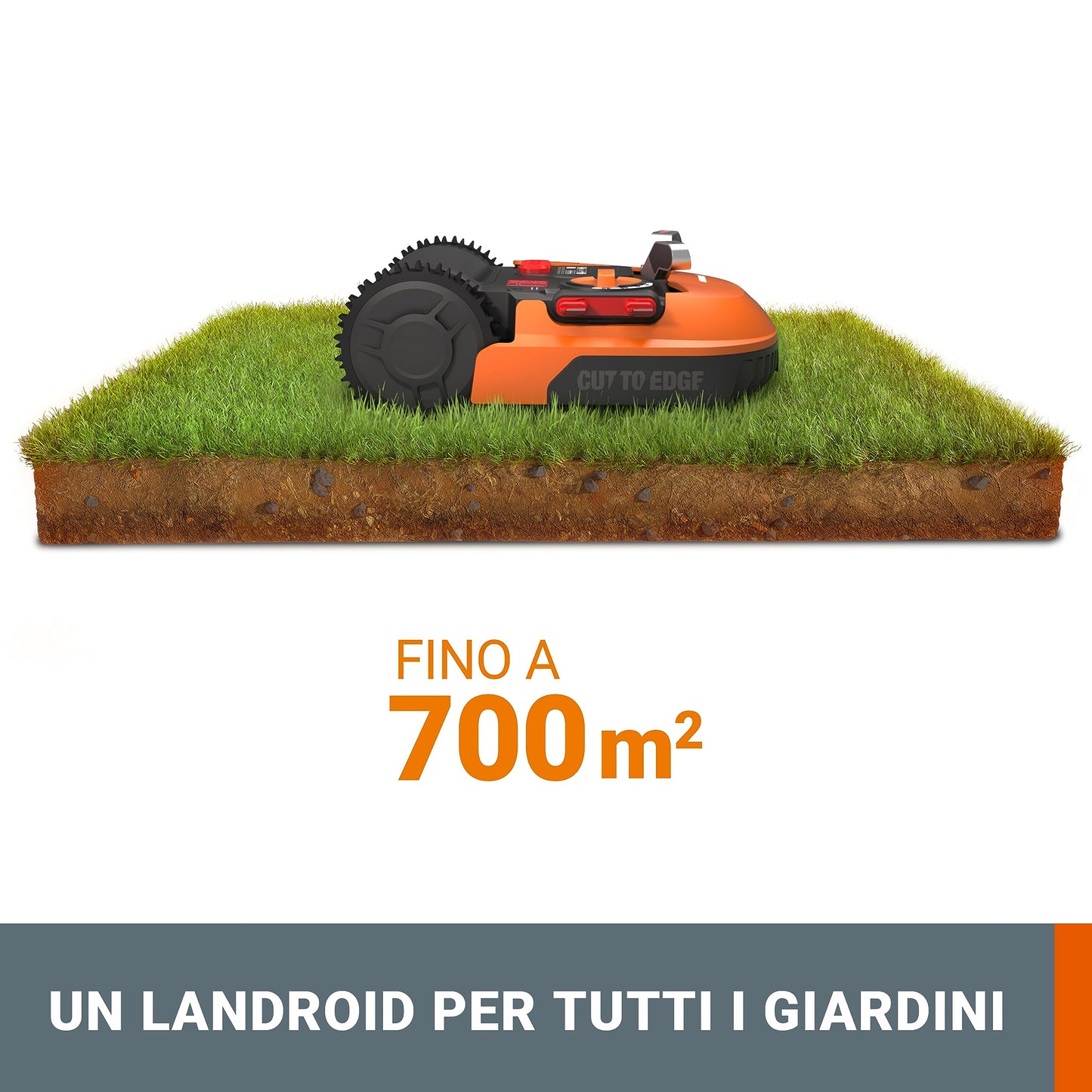 WORX Robot Tosaerba 2.0, Arancione, 700 mq
