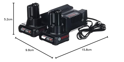 Bosch Professional 12V System Starter Set a Batteria, 2 Batterie Gba 12V 6.0 Ah e Caricabatteria Rapido Gal 12V-40