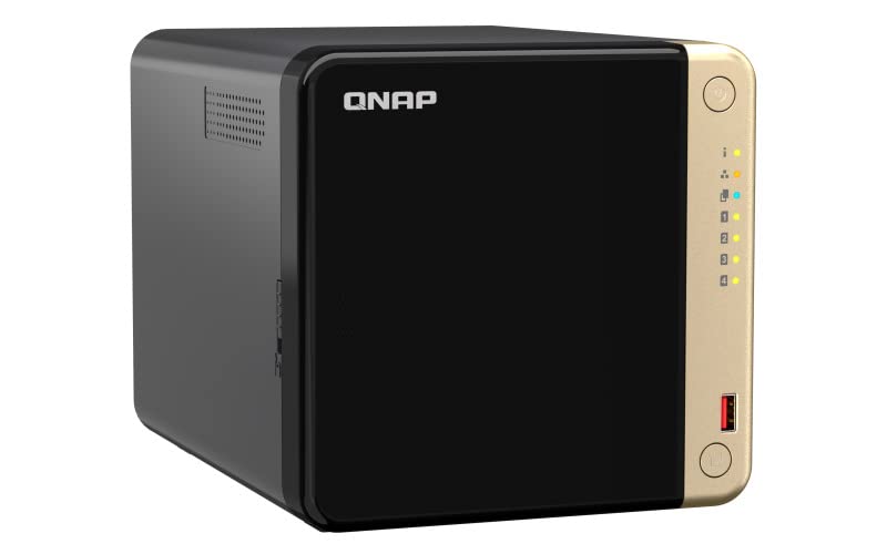 QNAP TS-464 (4G) 4 Bay NAS (Intel® Celeron® N5095 processore quad-core Burst fino a 2,9 GHz, 2,5 GbE) 48 TB bundle con hard disk WD RED Plus da 12 TB