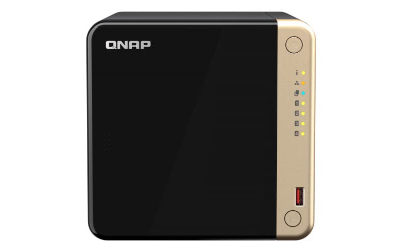 QNAP TS-464 (4G) 4 Bay NAS (Intel® Celeron® N5095 processore quad-core Burst fino a 2,9 GHz, 2,5 GbE) 32 TB bundle con 4 x 8 TB WD RED Plus HDD