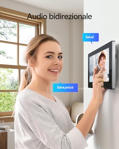 TMEZON Videocitofono Wifi Smart 2 Fili Video Citofoni M790,1080P monitor e Campanello Esterno con Telecamera,APP