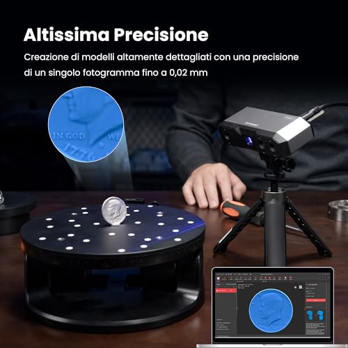 Revopoint MINI 2 Portatile 3D Scanner per Stampa 3D Scanner per Modelli 3D a Colori