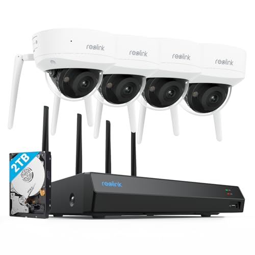 Reolink 4K Kit Videosorveglianza Wi-Fi 6, NVR Wi-Fi 12 Canali con HDD 2TB, RLK12-800WV4