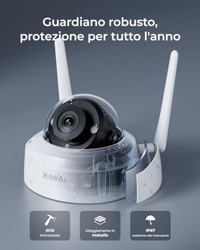 Reolink 4K Kit Videosorveglianza Wi-Fi 6, NVR Wi-Fi 12 Canali con HDD 2TB, RLK12-800WV4