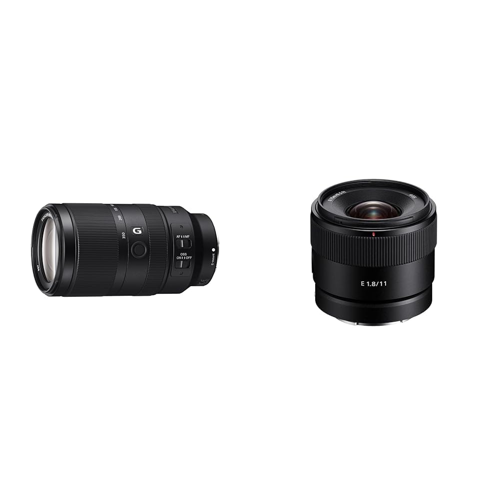 Sony E 70-350mm f/4.5-6.3 G OSS | Obiettivo Zoom, APS-C (SEL70350G) & E 11 mm F1.8 di |Grandangolo a focale fissa APS-C (SEL11F18)