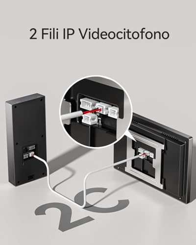 TMEZON Videocitofono Wifi Smart 2 Fili Video Citofoni M790,1080P monitor e Campanello Esterno con Telecamera,APP