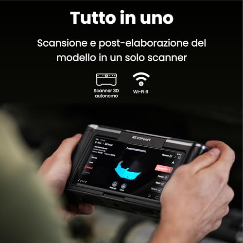 Revopoint MIRACO Scanner 3D Portatile per Stampante 3D con WiFi, 16GB Precisione Fino a 0,02 mm