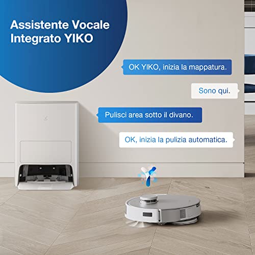 ECOVACS DEEBOT T20 OMNI Robot Aspirapolvere Lavapavimenti 6000Pa con Stazione Svuota Polvere e Pulizia