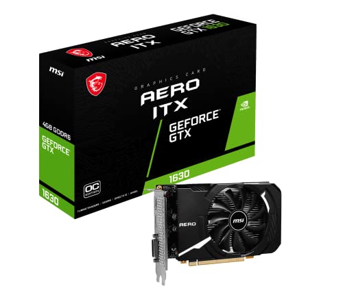 MSI GeForce GTX 1630 AERO ITX 4G OC Scheda video, Clock 1815 MHz, memoria 4GB GDDR6