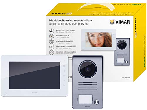 VIMAR K40930 Kit videocitofonico da parete con: videocitofono vivavoce a colori LCD 7"