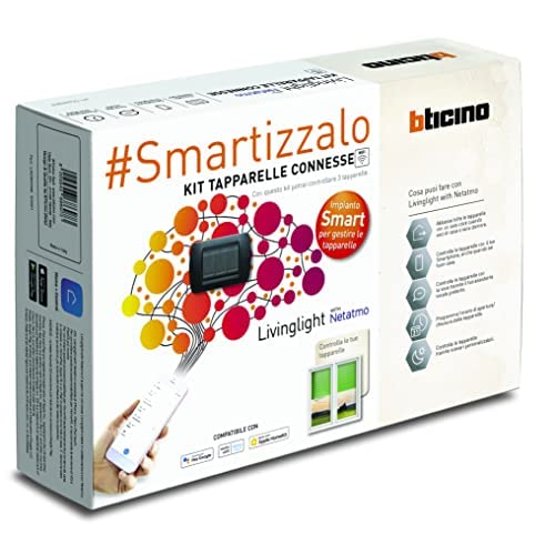 BTicino Kit Tapparelle Connesse Livinglight Smart SL3602KIT, 1 Gateway Plug-in S36GWGC e 3 Tapparella Antracite L4027C