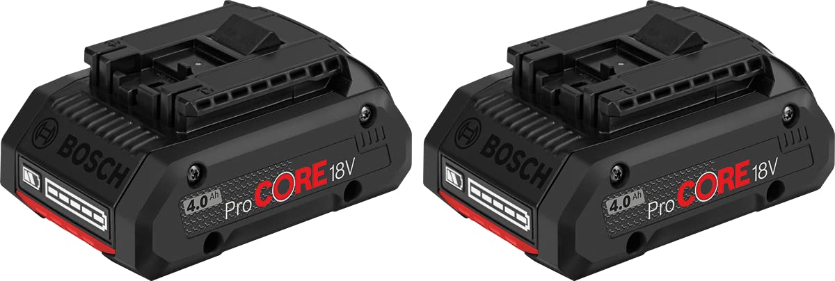 Bosch Professional 1600A01BA3 Set Iniziale 2 X Procore 4.0 Ah, Caricabatteria Gal 18V 40, Nero