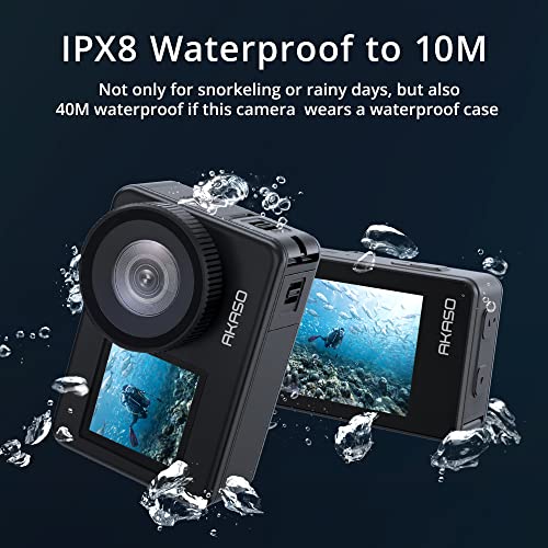 AKASO Brave 7 Action Cam 4K 30FPS 20MP 64GB Fotocamera Subacquea Stabilizzata