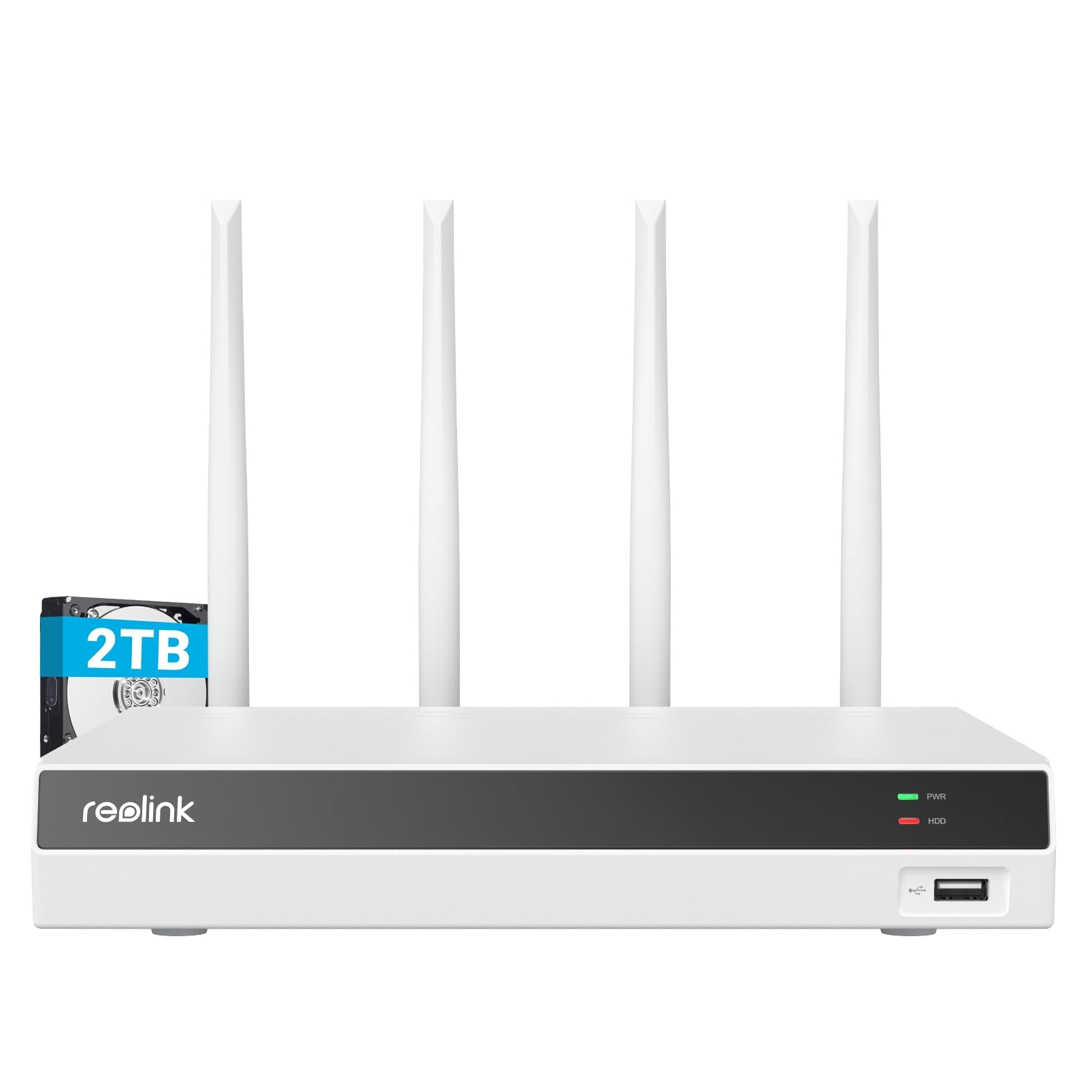 Reolink 4K NVR Wi-Fi 6, 12 Canali con 2TB HDD, Videoregistratore Cablato Supporta Telecamera Esterno & Interno RLN12W