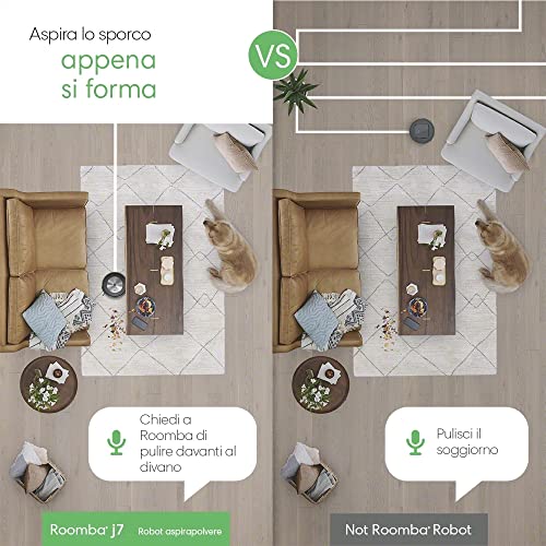 iRobot Roomba J7, Robot Aspirapolvere, Mappatura Intelligente, Rilevamento Ostacoli, Wi-Fi