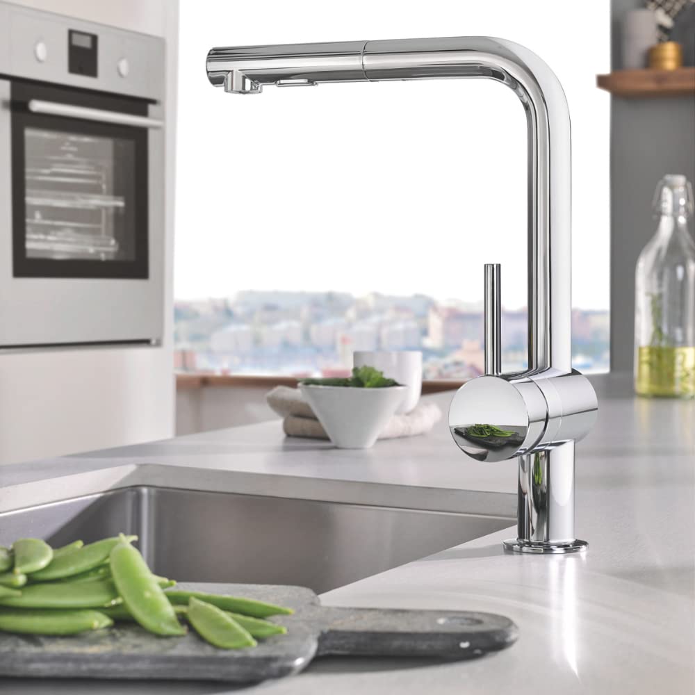 GROHE 30274000 Minta – Miscelatore monocomando per lavello cucina con doccetta estraibile