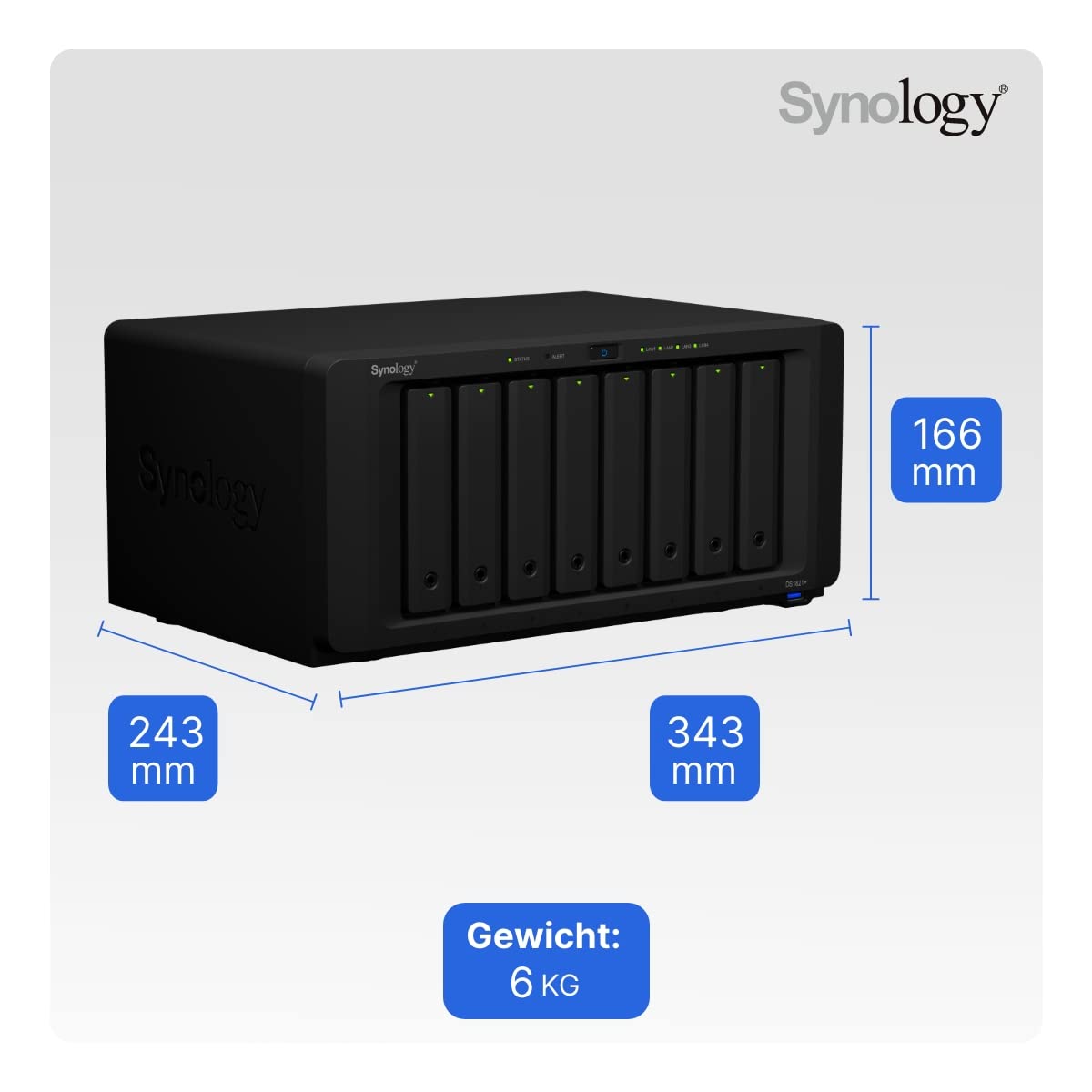 Synology DiskStation DS1821+ NAS/storage server Tower Ethernet LAN Black V1500B