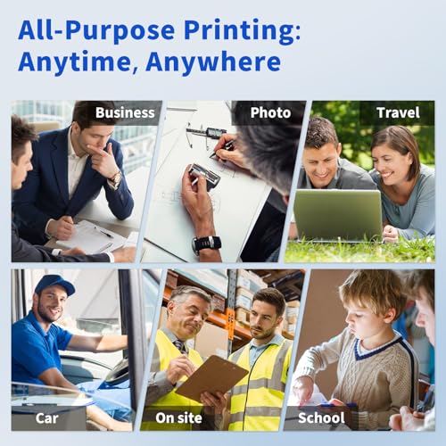 JADENS Portable Printers Wireless for Travel, Support 8.5" X 11" US Letter, Bluetooth Thermal Printer