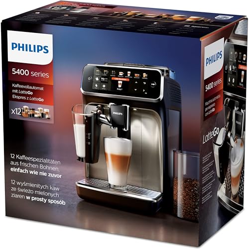 Philips Domestic Appliances 5400 Series Macchina da Caffè Automatica Cromato (EP5547/90)