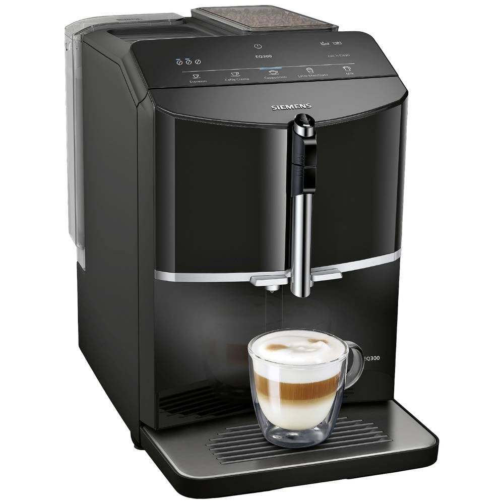 Siemens Macchina da caffè EQ300 TF301E19 funzione OneTouch, 1300 W, colore nero