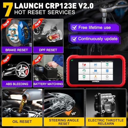 LAUNCH CRP123E V2.0 OBD2 Diagnosi Auto Multimarca con 4 Sistemi e 7 Funzioni di Reset