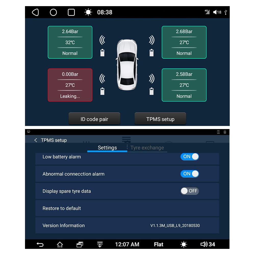 ATOTO AC-UTP1 USB TPMS Sensori di monitoraggio della pressione dei pneumatici Sistema (sensore esterno) ATOTO A6 / S8