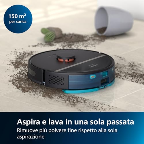 Philips HomeRun Serie 3000 Robot Aspirapolvere e Lavapavimenti con Mappatura XU3100/01