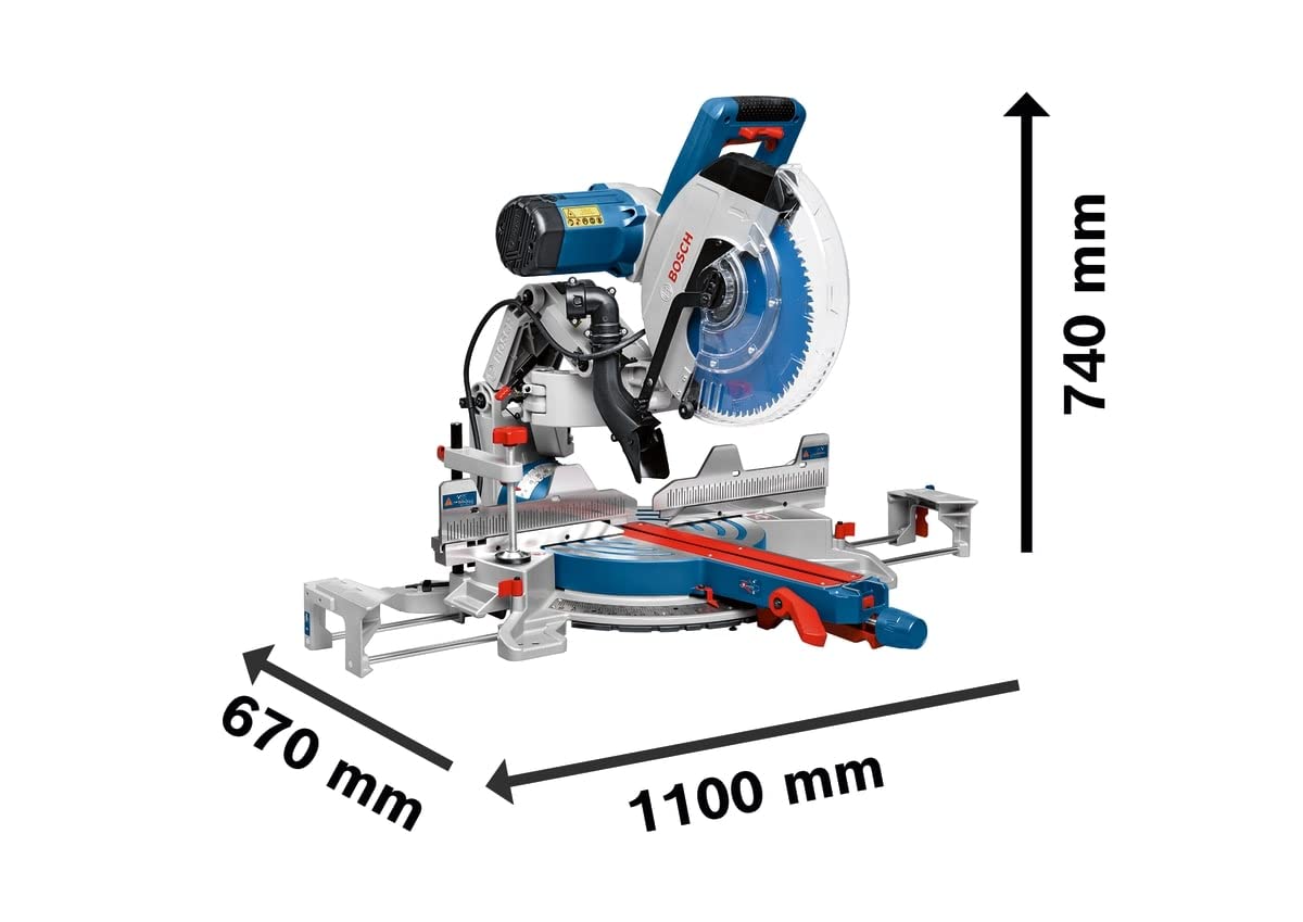 Bosch Professional Troncatrice Radiale Gcm 12 Gdl 2000 Watt, Incl. Laser a Doppia Linea