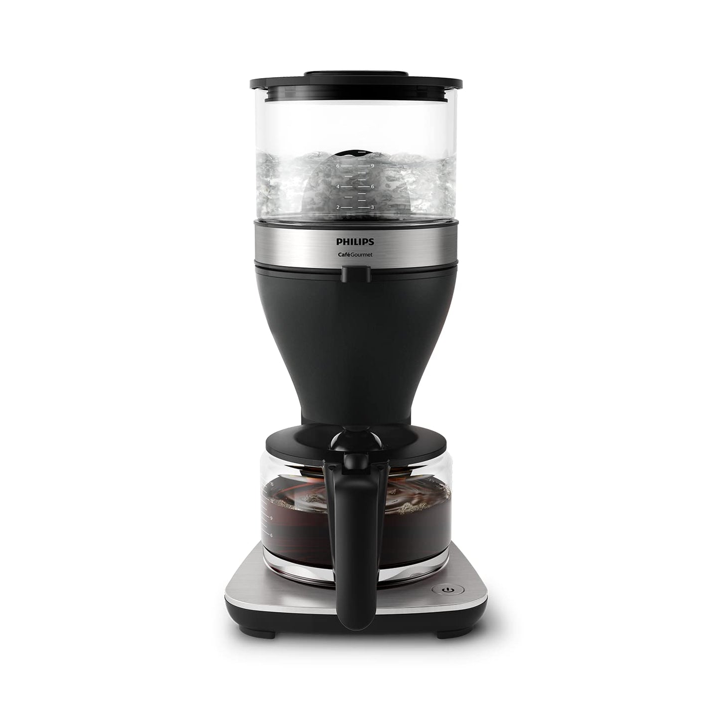 Philips Macchina da Caffè - Capacità 1.25L, fino a 15 Tazze, Boil & Brew, Nero/Argento (HD5416/60)