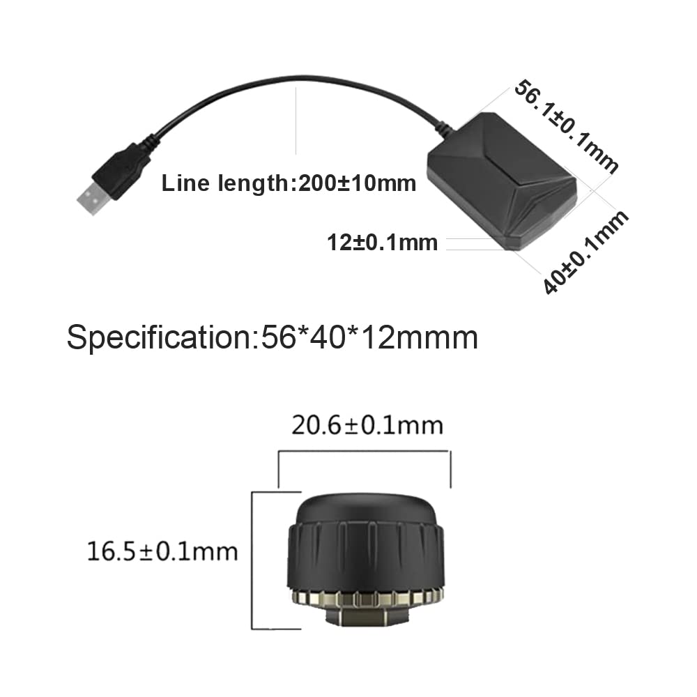 ATOTO AC-UTP1 USB TPMS Sensori di monitoraggio della pressione dei pneumatici Sistema (sensore esterno) ATOTO A6 / S8