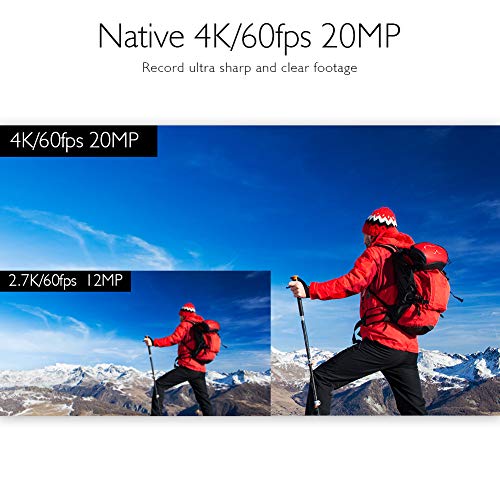 AKASO V50 Elite Action Cam 64GB 4K/60FPS 20MP WiFi, Fotocamera Subacquea