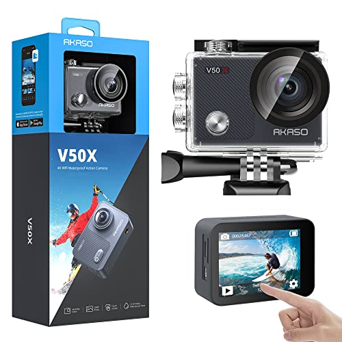 AKASO V50 X Action Cam 4K 20MP, Videocamere WiFi EIS 40M Fotocamera Subacquea